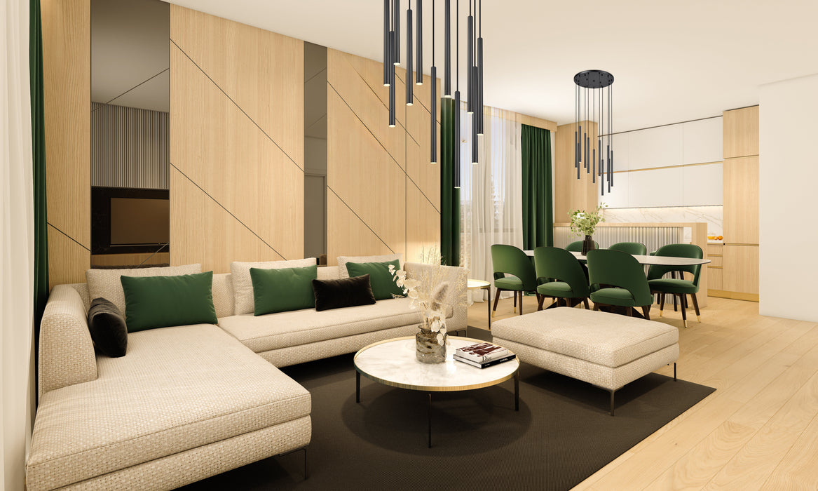 Chandelier Z-Lite 919MP24-11R-MB-LED Matte Black Forest 11 Light Chandelier Z-Lite