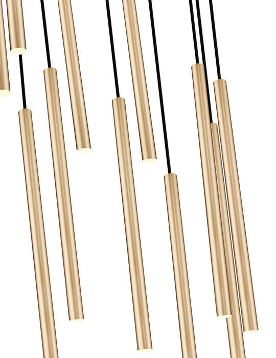 Chandelier Z-Lite 919MP24-11R-MGLD-LED Modern Gold Forest 11 Light Chandelier Z-Lite