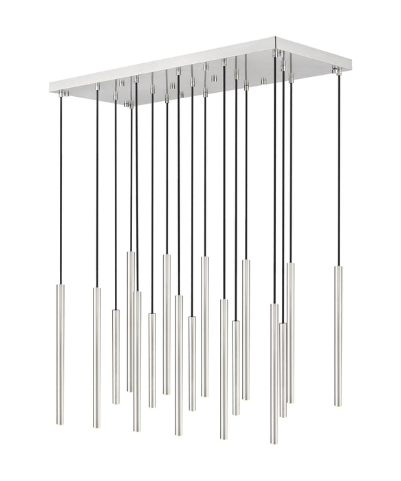 Linear Chandelier Z-Lite 919MP24-17L-BN-LED Brushed Nickel Forest 17 Light Linear Chandelier Z-Lite