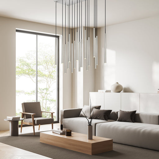 Linear Chandelier Z-Lite 919MP24-17L-BN-LED Brushed Nickel Forest 17 Light Linear Chandelier Z-Lite