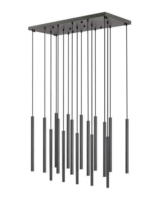 Linear Chandelier Z-Lite 919MP24-17L-MB-LED Matte Black Forest 17 Light Linear Chandelier Z-Lite