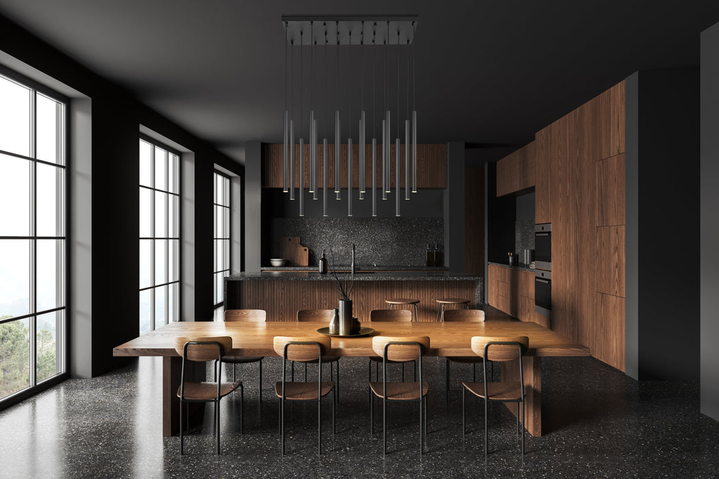Z-Lite 919MP24-17L-MB-LED Matte Black Forest 17 Light Linear Chandelier ...