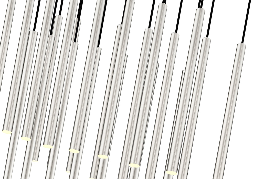 Linear Chandelier Z-Lite 919MP24-23L-BN-LED Brushed Nickel Forest 23 Light Linear Chandelier Z-Lite