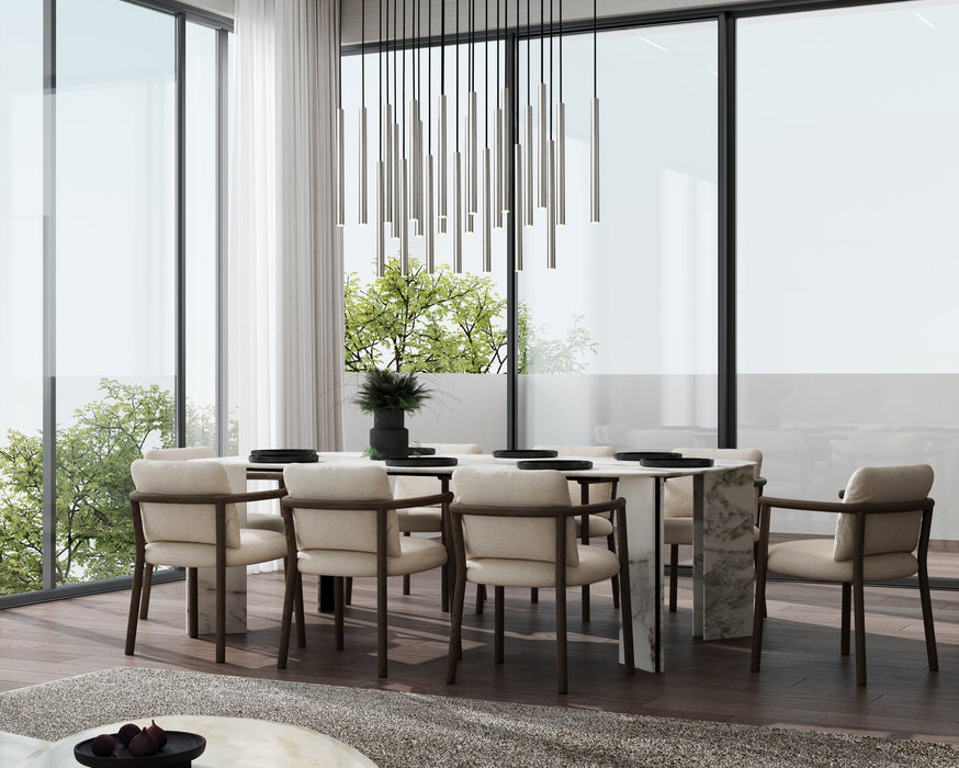 Linear Chandelier Z-Lite 919MP24-23L-BN-LED Brushed Nickel Forest 23 Light Linear Chandelier Z-Lite