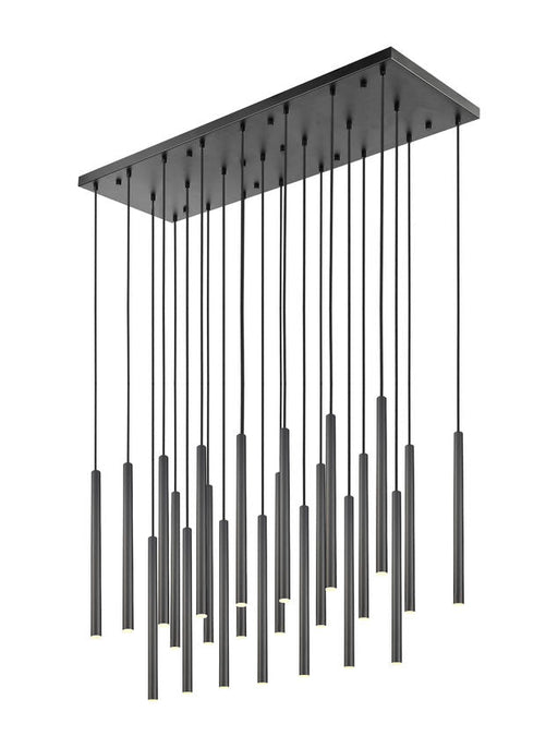 Linear Chandelier Z-Lite 919MP24-23L-MB-LED Matte Black Forest 23 Light Linear Chandelier Z-Lite