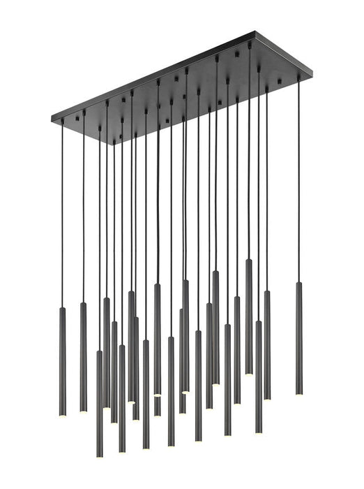 Linear Chandelier Z-Lite 919MP24-23L-MB-LED Matte Black Forest 23 Light Linear Chandelier Z-Lite