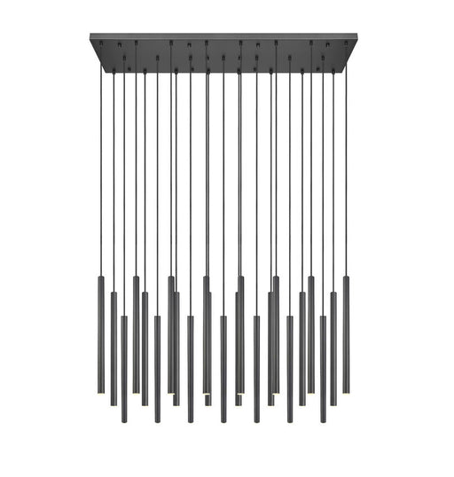 Linear Chandelier Z-Lite 919MP24-23L-MB-LED Matte Black Forest 23 Light Linear Chandelier Z-Lite