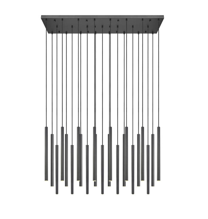 Linear Chandelier Z-Lite 919MP24-23L-MB-LED Matte Black Forest 23 Light Linear Chandelier Z-Lite