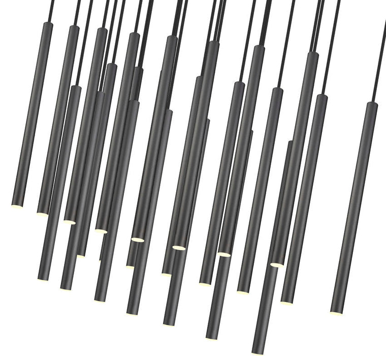 Linear Chandelier Z-Lite 919MP24-23L-MB-LED Matte Black Forest 23 Light Linear Chandelier Z-Lite