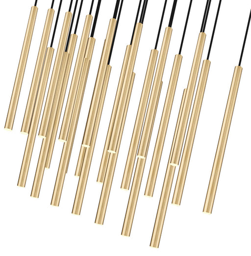 Linear Chandelier Z-Lite 919MP24-23L-MGLD-LED Modern Gold Forest 23 Light Linear Chandelier Z-Lite