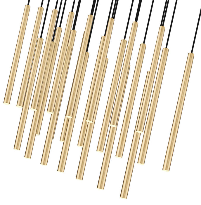 Linear Chandelier Z-Lite 919MP24-23L-MGLD-LED Modern Gold Forest 23 Light Linear Chandelier Z-Lite