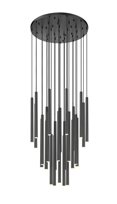 Chandelier Z-Lite 919MP24-27R-MB-LED Matte Black Forest 27 Light Chandelier Z-Lite
