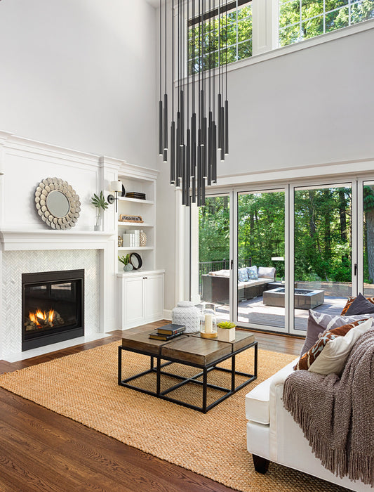 Chandelier Z-Lite 919MP24-27R-MB-LED Matte Black Forest 27 Light Chandelier Z-Lite