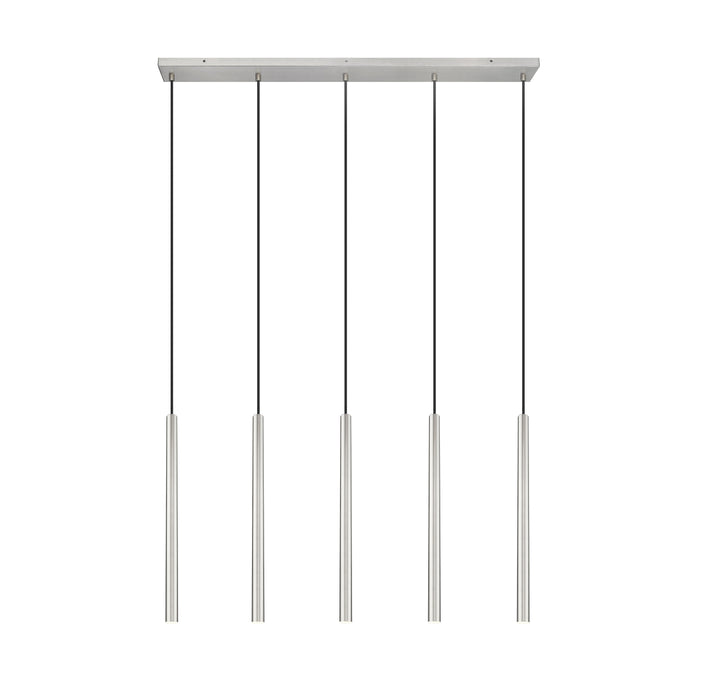 Linear Chandelier Z-Lite 919MP24-5L-BN-LED Brushed Nickel Forest 5 Light Linear Chandelier Z-Lite