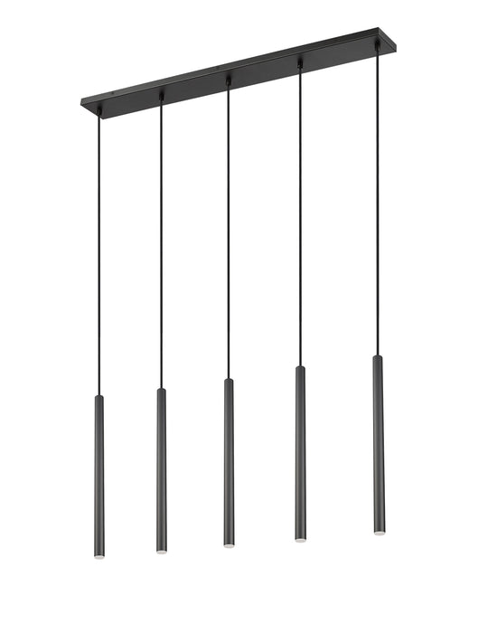 Linear Chandelier Z-Lite 919MP24-5L-MB-LED Matte Black Forest 5 Light Linear Chandelier Z-Lite