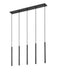 Linear Chandelier Z-Lite 919MP24-5L-MB-LED Matte Black Forest 5 Light Linear Chandelier Z-Lite