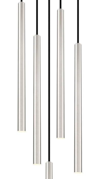 Chandelier Z-Lite 919MP24-5R-BN-LED Brushed Nickel Forest 5 Light Chandelier Z-Lite
