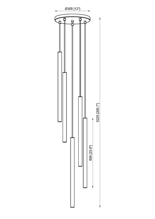Chandelier Z-Lite 919MP24-5R-BN-LED Brushed Nickel Forest 5 Light Chandelier Z-Lite