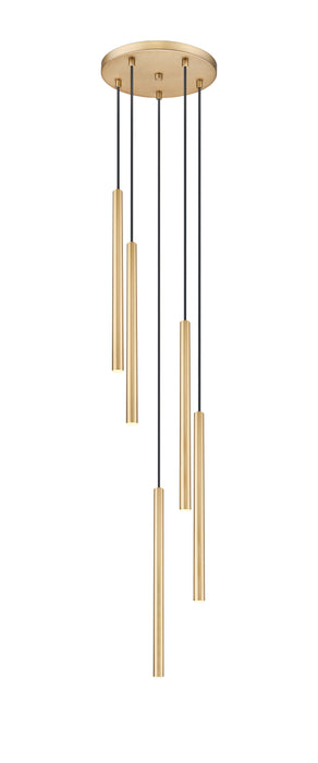 Chandelier Z-Lite 919MP24-5R-MGLD-LED Modern Gold Forest 5 Light Chandelier Z-Lite