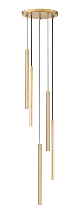 Chandelier Z-Lite 919MP24-5R-MGLD-LED Modern Gold Forest 5 Light Chandelier Z-Lite