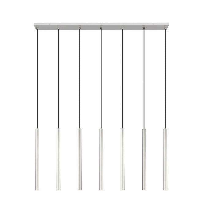 Linear Chandelier Z-Lite 919MP24-7L-BN-LED Brushed Nickel Forest 7 Light Linear Chandelier Z-Lite