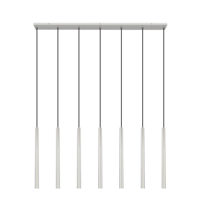 Linear Chandelier Z-Lite 919MP24-7L-BN-LED Brushed Nickel Forest 7 Light Linear Chandelier Z-Lite