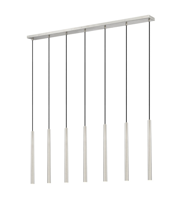 Linear Chandelier Z-Lite 919MP24-7L-BN-LED Brushed Nickel Forest 7 Light Linear Chandelier Z-Lite