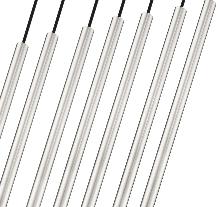 Linear Chandelier Z-Lite 919MP24-7L-BN-LED Brushed Nickel Forest 7 Light Linear Chandelier Z-Lite