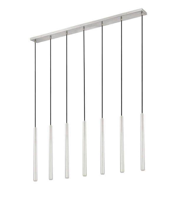 Linear Chandelier Z-Lite 919MP24-7L-BN-LED Brushed Nickel Forest 7 Light Linear Chandelier Z-Lite