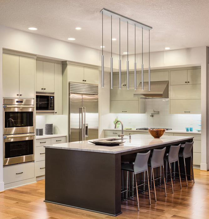 Linear Chandelier Z-Lite 919MP24-7L-BN-LED Brushed Nickel Forest 7 Light Linear Chandelier Z-Lite