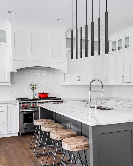 Linear Chandelier Z-Lite 919MP24-7L-MB-LED Matte Black Forest 7 Light Linear Chandelier Z-Lite