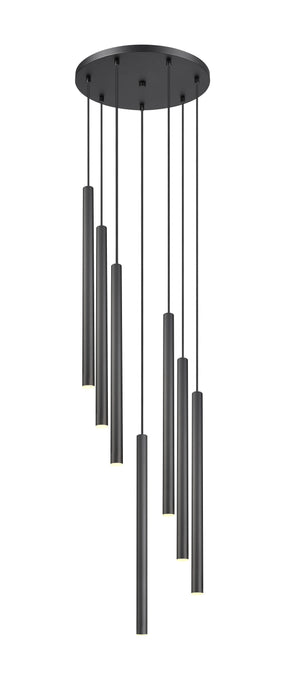 Chandelier Z-Lite 919MP24-7R-MB-LED Matte Black Forest 7 Light Chandelier Z-Lite