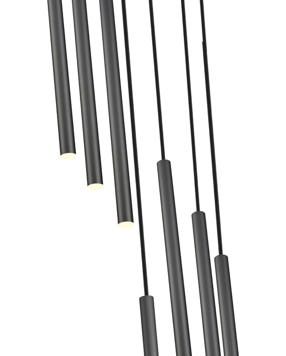 Chandelier Z-Lite 919MP24-7R-MB-LED Matte Black Forest 7 Light Chandelier Z-Lite