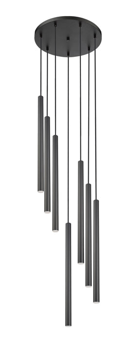 Chandelier Z-Lite 919MP24-7R-MB-LED Matte Black Forest 7 Light Chandelier Z-Lite