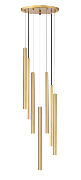 Chandelier Z-Lite 919MP24-7R-MGLD-LED Modern Gold Forest 7 Light Chandelier Z-Lite