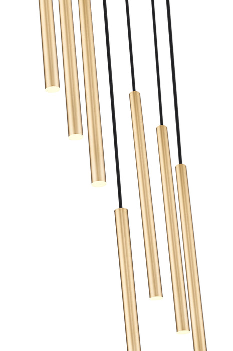 Chandelier Z-Lite 919MP24-7R-MGLD-LED Modern Gold Forest 7 Light Chandelier Z-Lite