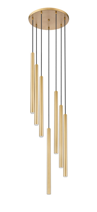 Chandelier Z-Lite 919MP24-7R-MGLD-LED Modern Gold Forest 7 Light Chandelier Z-Lite