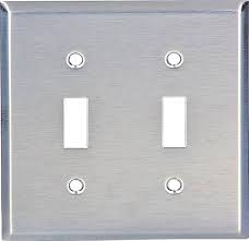 Cooper Wiring 93072-BOX 2-Gang Stainless Steel Switch Plate