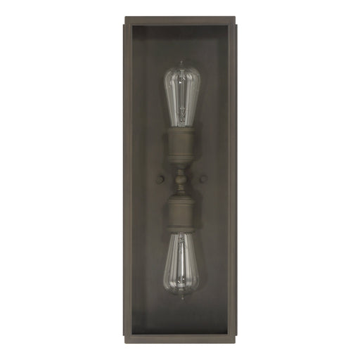 Exterior Wall Sconce Thesis 207729A Hollis 20 inch 2 light Blackened Brass Exterior Wall Sconce with Clear Glass THESIS