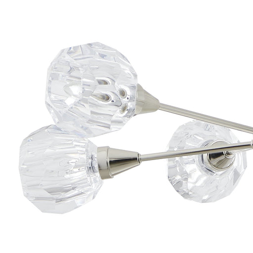 Chandelier Thesis 206942A Helena 32 inch 6 light Polished Nickel Chandelier with Clear Acrylic Shades THESIS