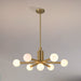 Chandelier Thesis 207353A Stockholm 29 inch 7 light Champagne Gold Chandelier with Opal Glass Shades THESIS