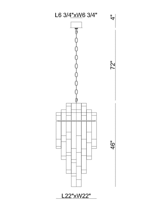 Eurofase 47912-014 Altesa 46" Chrome Chandelier