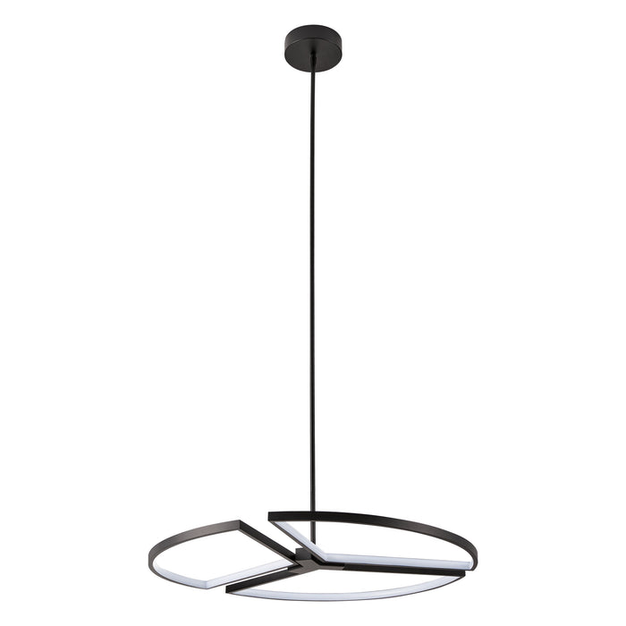Chandelier Thesis 207767A Alfie 30 inch 3 light Textured Black 3CCT LED Chandelier THESIS