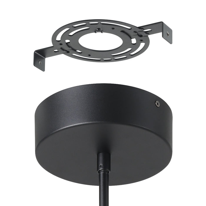 Chandelier Thesis 207767A Alfie 30 inch 3 light Textured Black 3CCT LED Chandelier THESIS