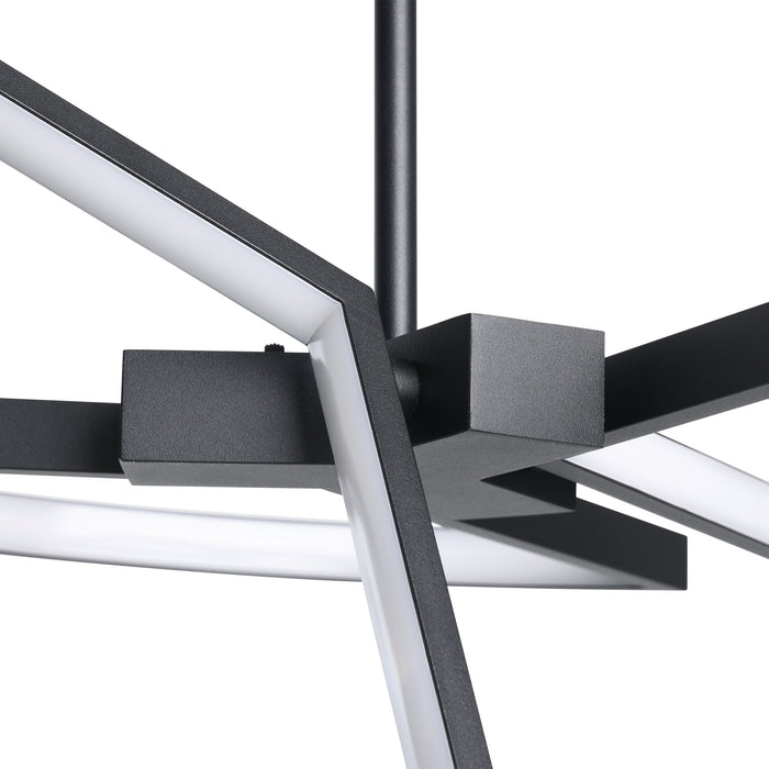 Chandelier Thesis 207767A Alfie 30 inch 3 light Textured Black 3CCT LED Chandelier THESIS