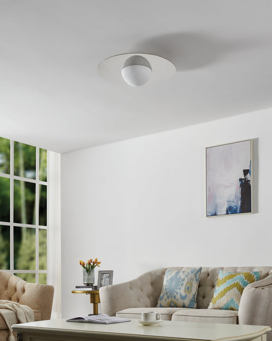 Convertible Pendant Thesis 207412A Solstice 22 inch Polished Nickel 5CCT LED Convertible Pendant with Opal Ribbed Glass Shade THESIS