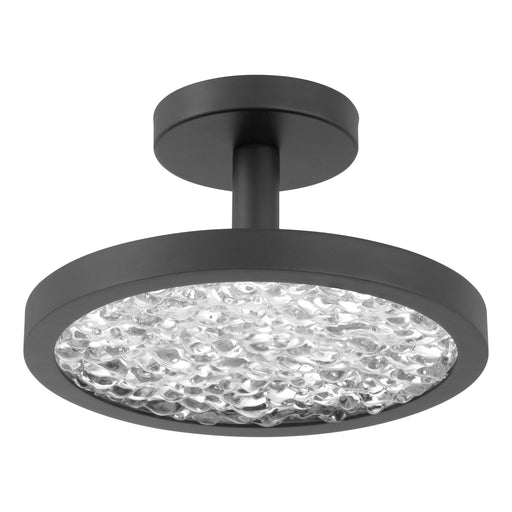 Convertible Pendant Thesis 207415A Courtney 12 inch Textured Black 5CCT LED Convertible Pendant with Clear Water Glass THESIS