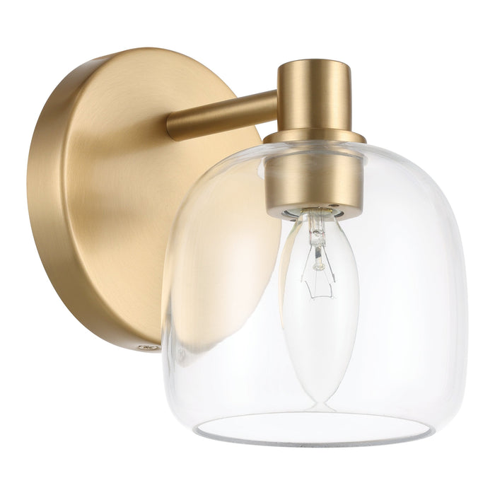 Vanity Light Thesis 206998A Valentina 5 inch 1 light Champagne Gold Vanity Light with Clear Glass Shade THESIS