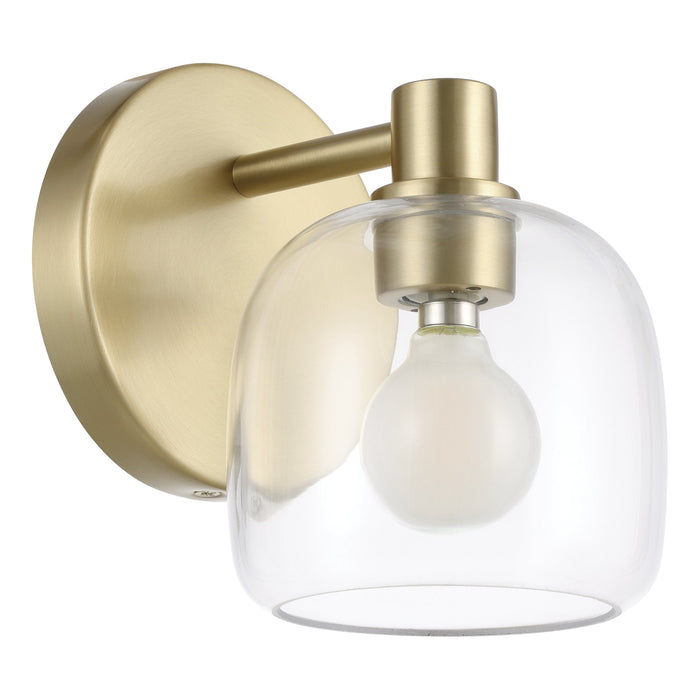 Vanity Light Thesis 206998A Valentina 5 inch 1 light Champagne Gold Vanity Light with Clear Glass Shade THESIS