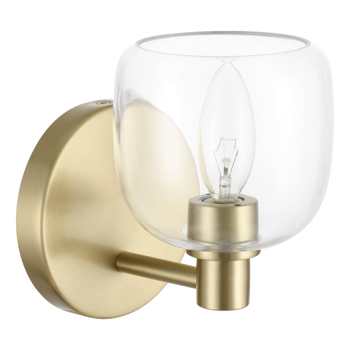 Vanity Light Thesis 206998A Valentina 5 inch 1 light Champagne Gold Vanity Light with Clear Glass Shade THESIS